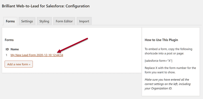 WordPress salesforce integration