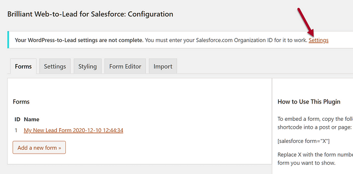 WordPress salesforce integration