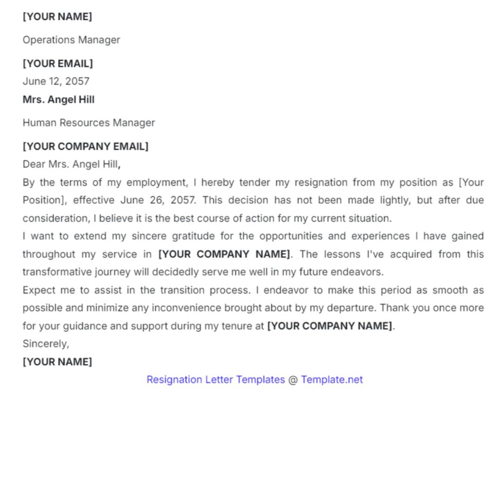 how to write a professional letter of resignation